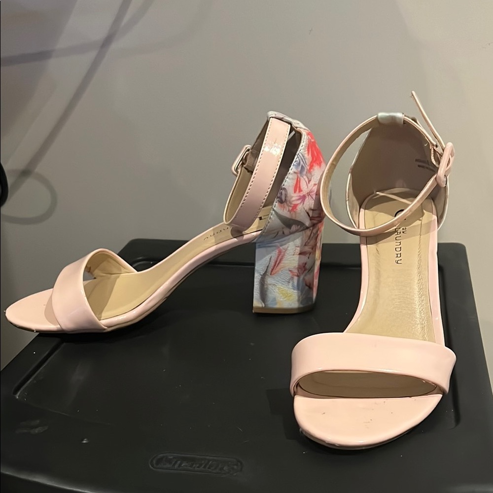 Elegant Pink Floral Women's Heels